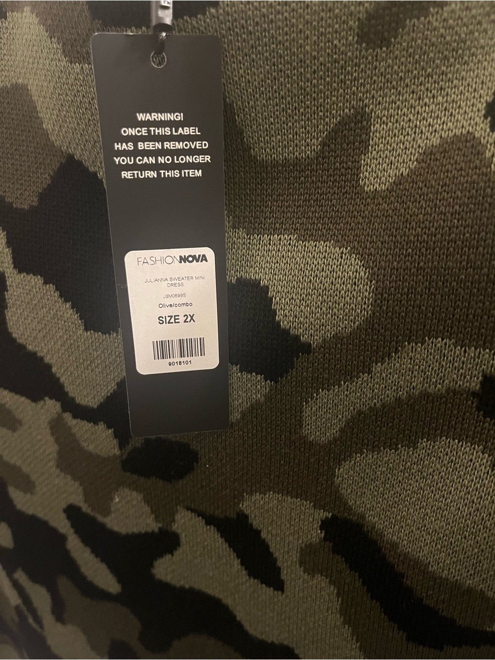 Fashion Nova Camo Sweater Mini Dress - Picture 2 of 3
